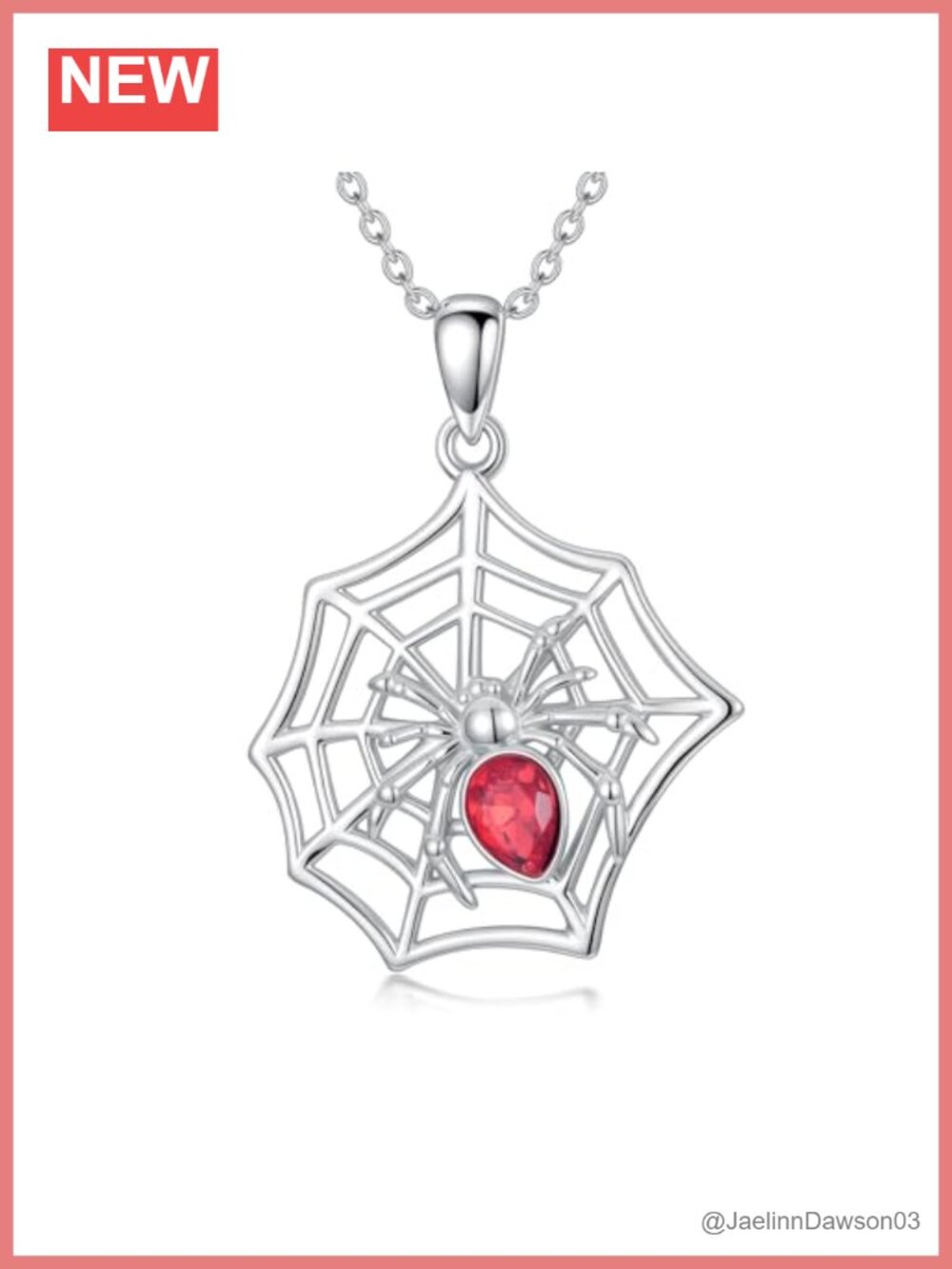 925 Sterling Silver Spider Web Pendant Necklace Gothic Halloween Jewelry